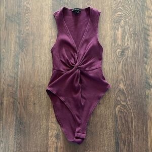 Forever 21 Maroon Bodysuit Ribbed | Ribbed One Piece Bodysuit | Ribbed